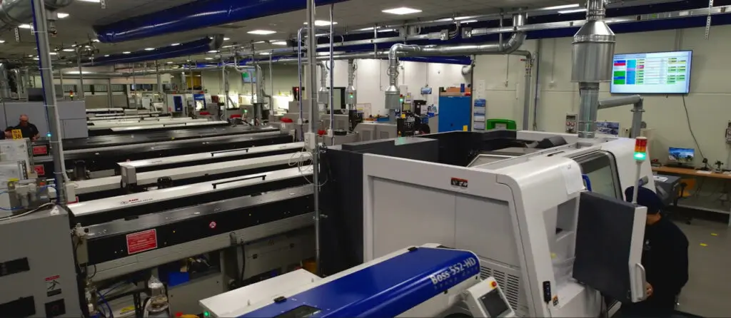 Taller de Utilita equipado con APC para la puesta a punto de sus máquinas herramienta. Gracias a Ellistat, se ha acortado el tiempo de preparación y se ha reducido la tasa de piezas desechadas.