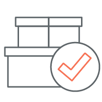 Illustration de colis avec une check box pour montrer le contrôle réception