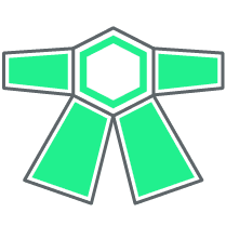 Illustration of a green judo belt for Green Belt Lean Six Sigma training.