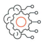 Illustrazione di un ingranaggio e di reti neurali per illustrare la formazione di Machine Learning