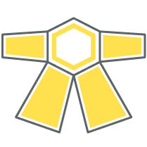 Illustration of a yellow judo belt to illustrate Yellow Belt Lean Six Sigma training.